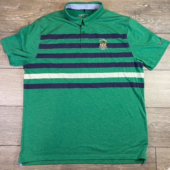 Nike Golf Polo 2016 US Open Oakmont XL Green Dri-Fit Performance Standard Fit - Picture 2 of 6